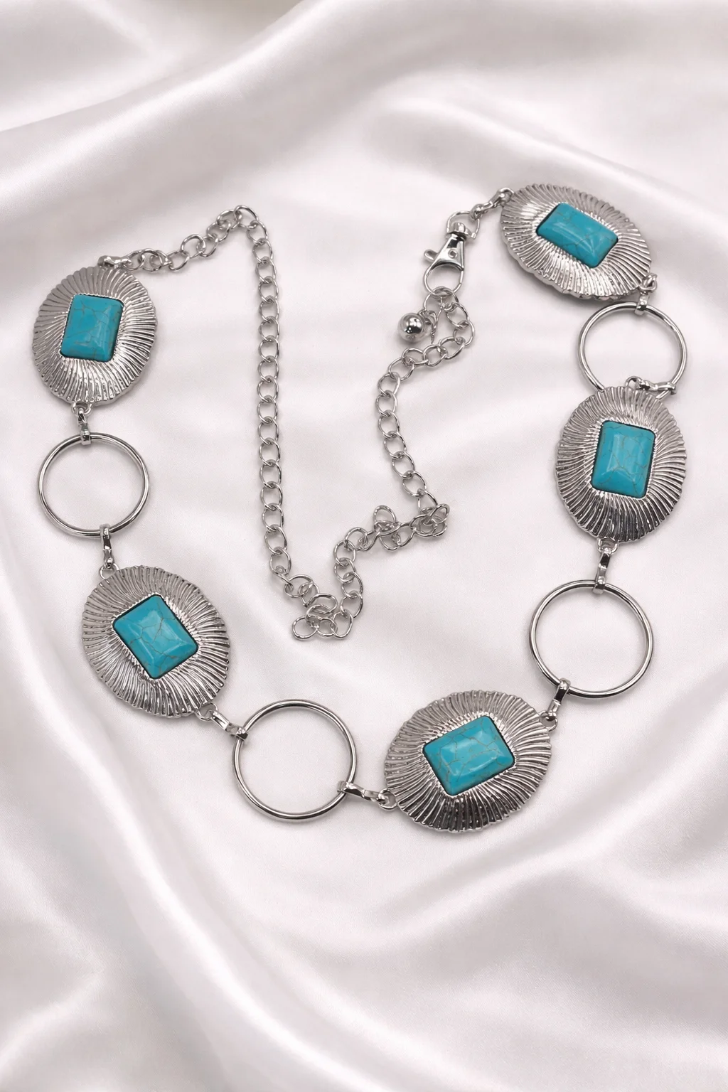 Cinto Medalhões Turquesa Premium