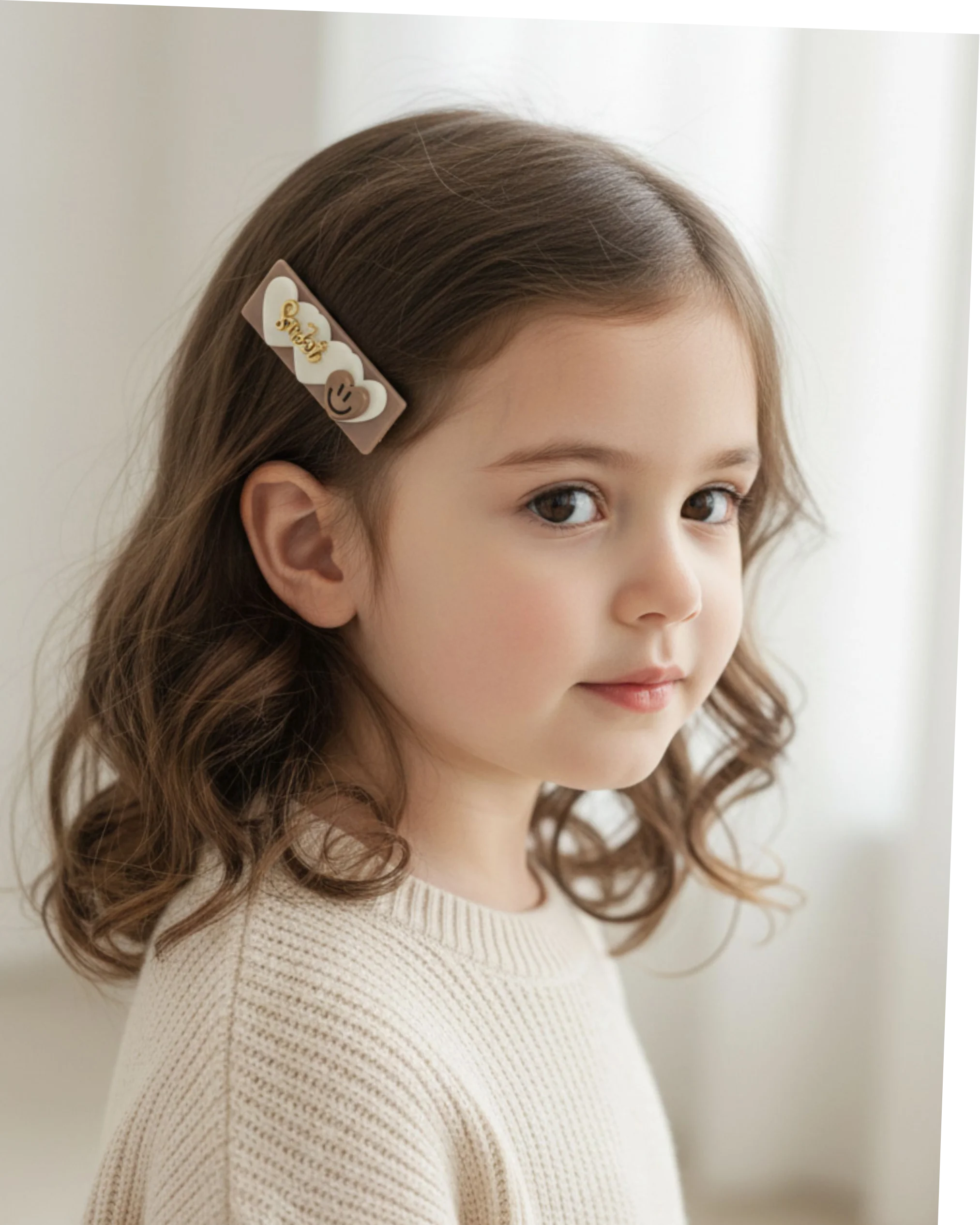 Kit de Presilhas Hair Clips Sweet & Fun – Personagens e Corações (5 unidades)