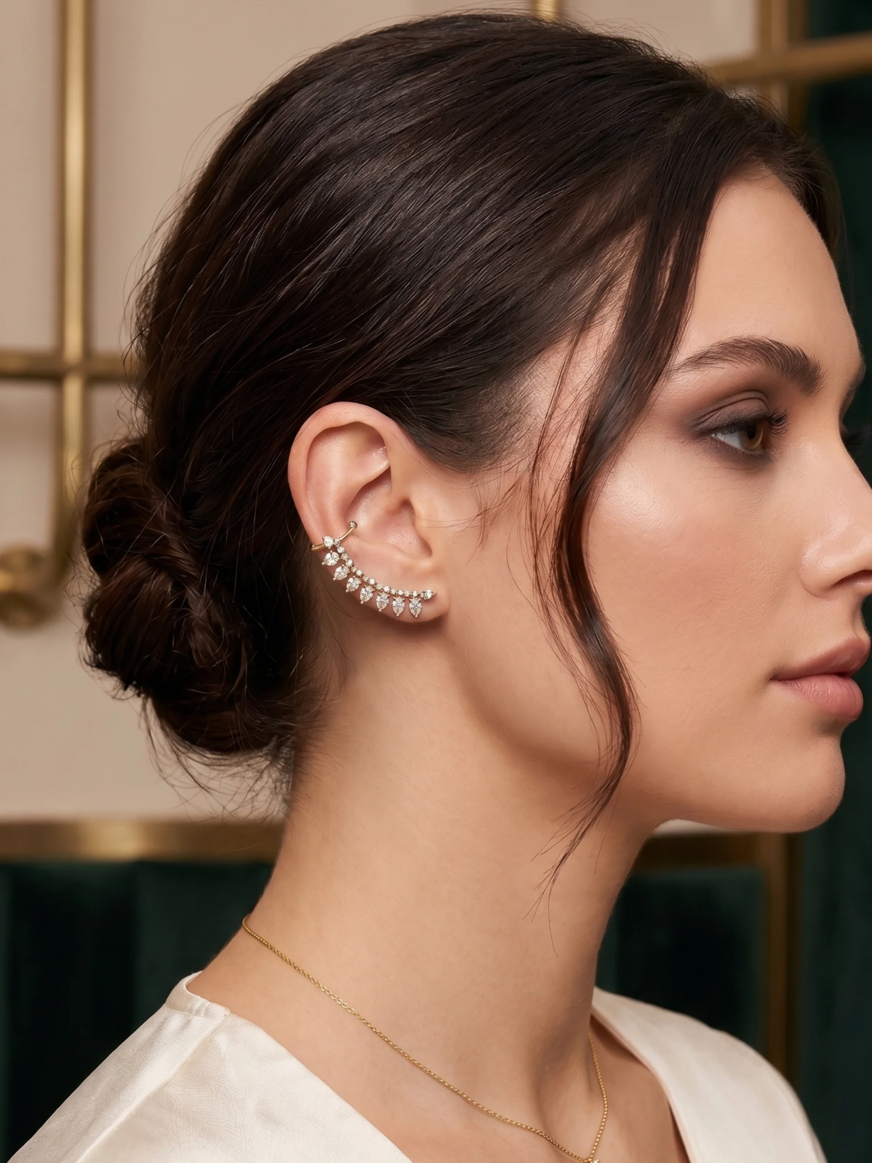 Brinco Ear Cuff Sphere Shine Gold Donna Bendita 