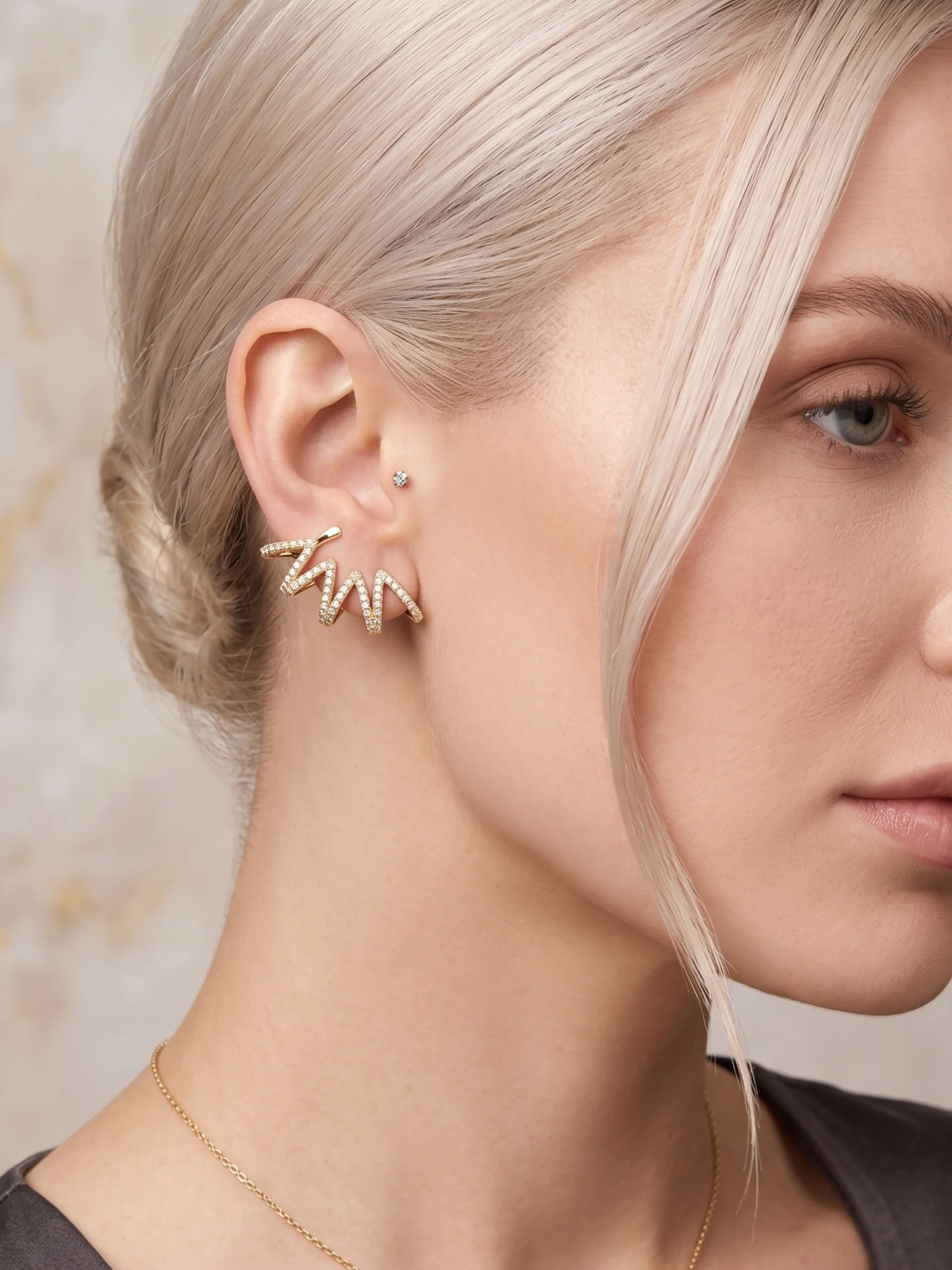 Brinco Ear Cuff Zig Zag Glow Donna Bendita