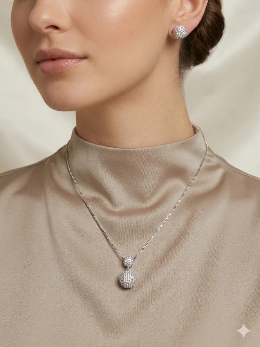 Conjunto Esferas Pavê Zircônia Brilhante 