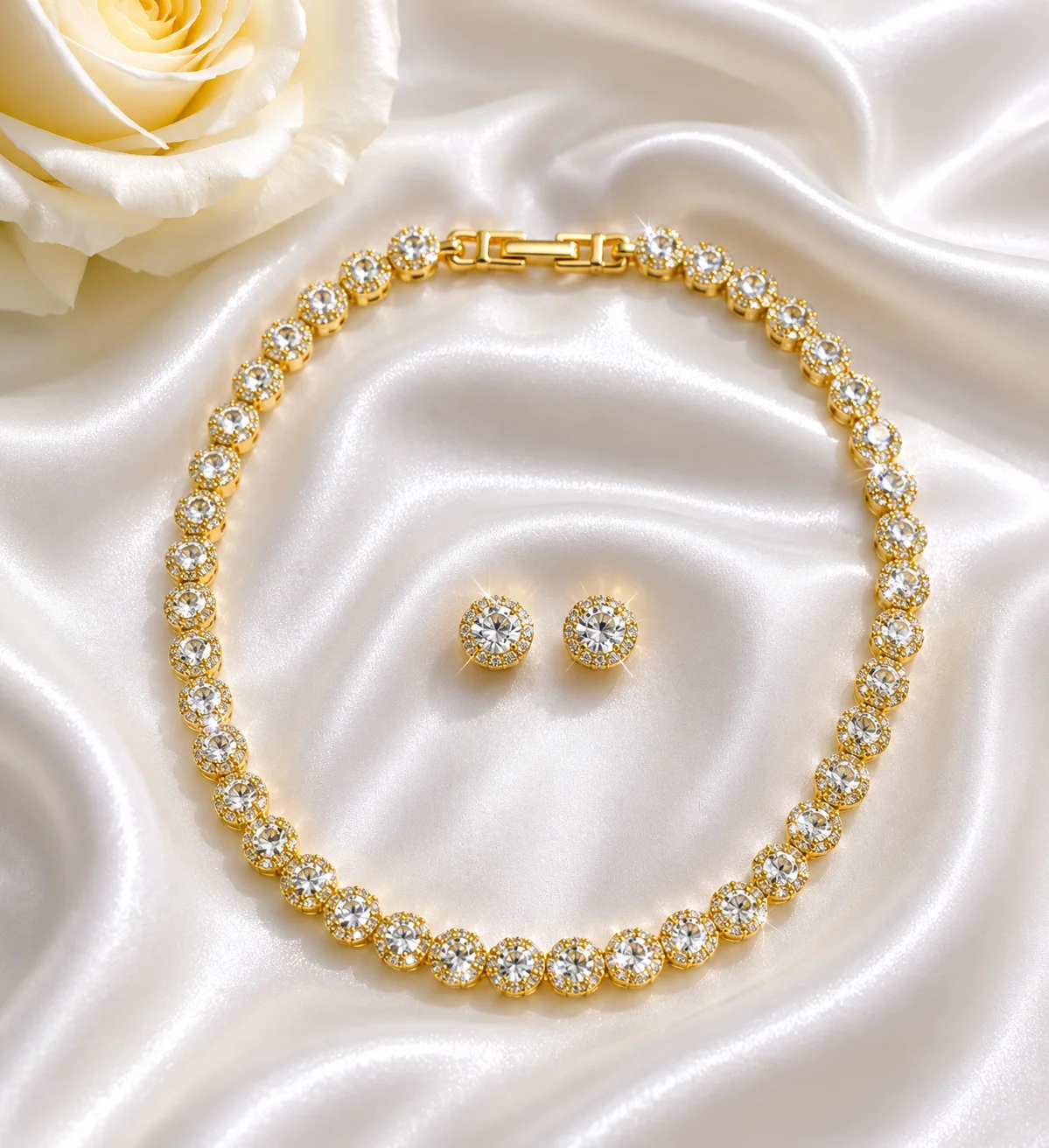 Conjunto Riviera Gold Colors Cravejado 