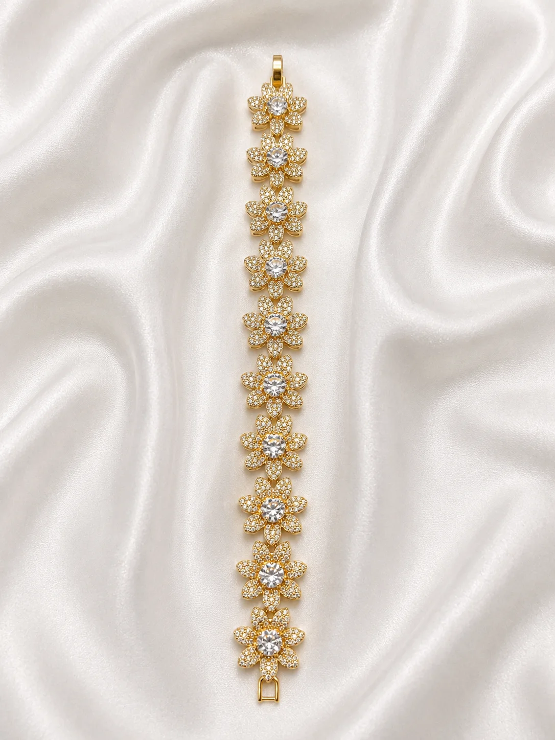 Bracelete Floral Luxo Gold Colors Donna Bendita