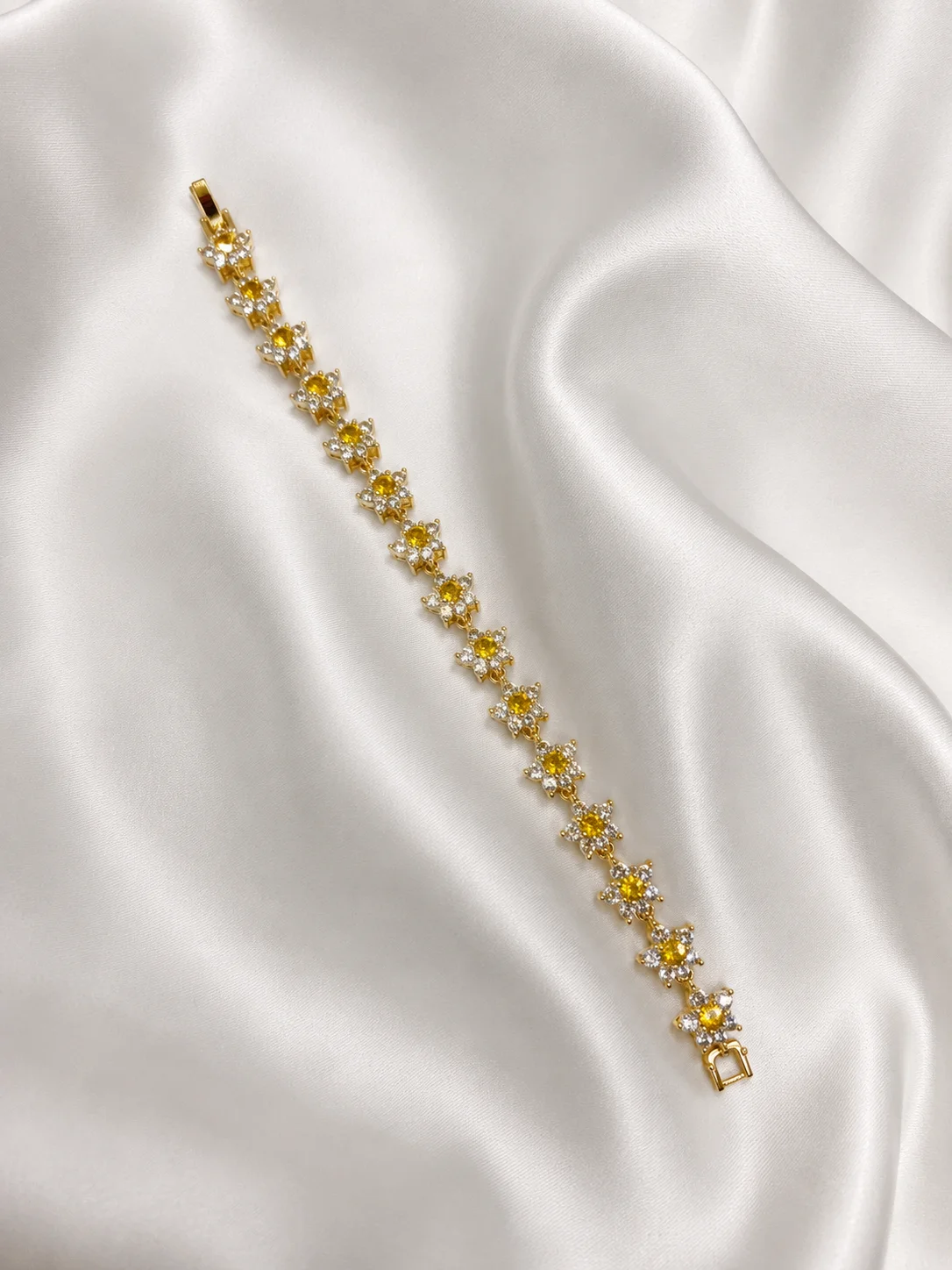 Pulseira Floral Gold Cravejada Colors Donna Bendita