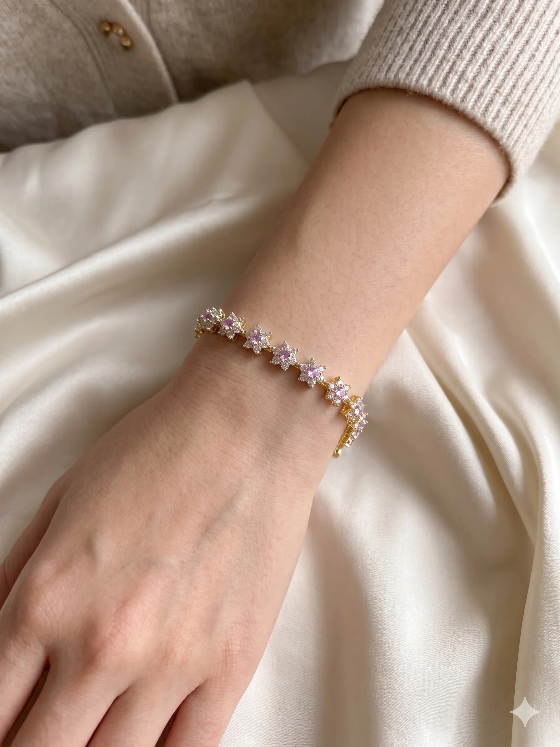Pulseira Floral Gold Cravejada Colors Donna Bendita