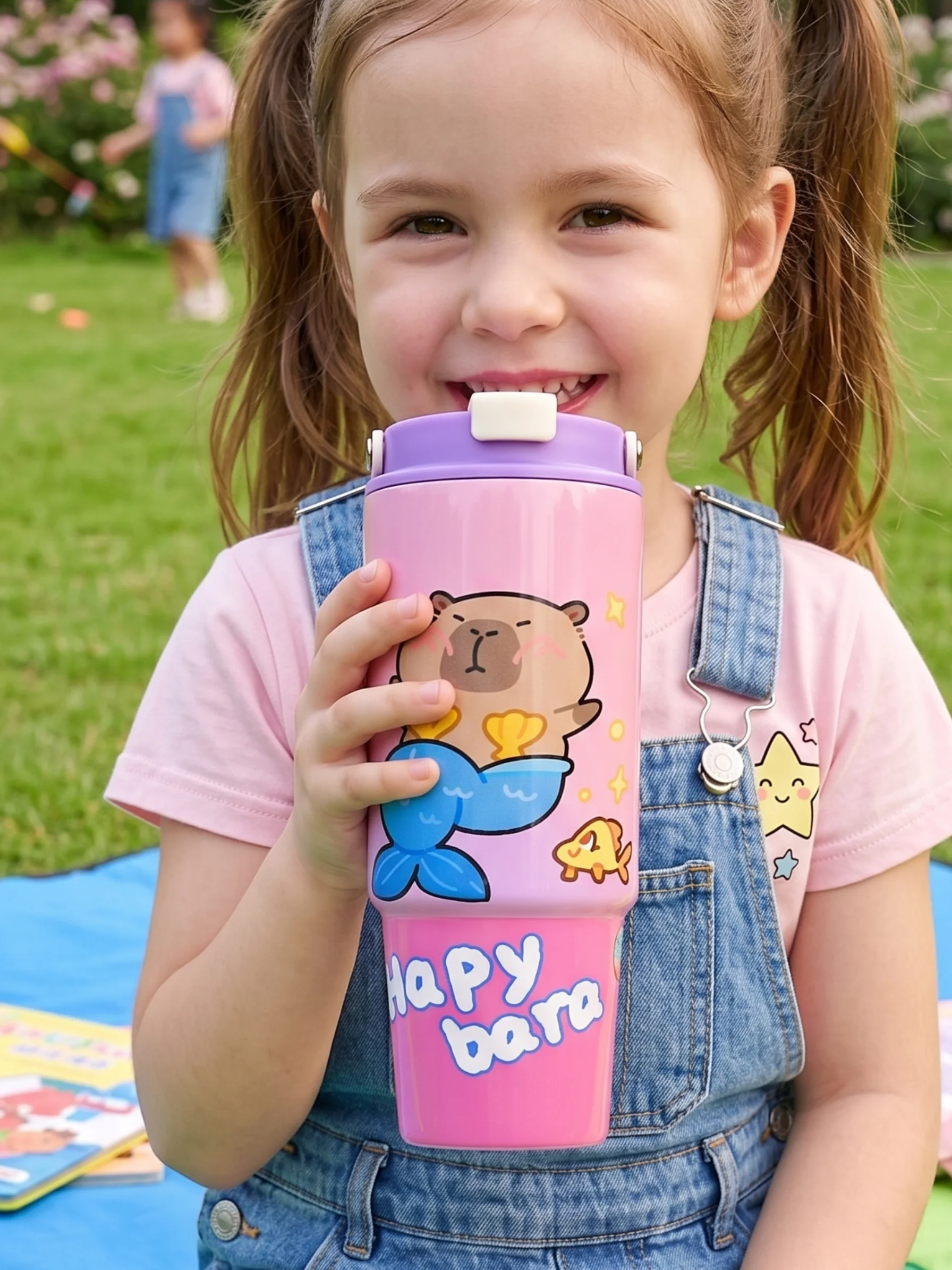 Garrafa Térmica Infantil Capivara Colors