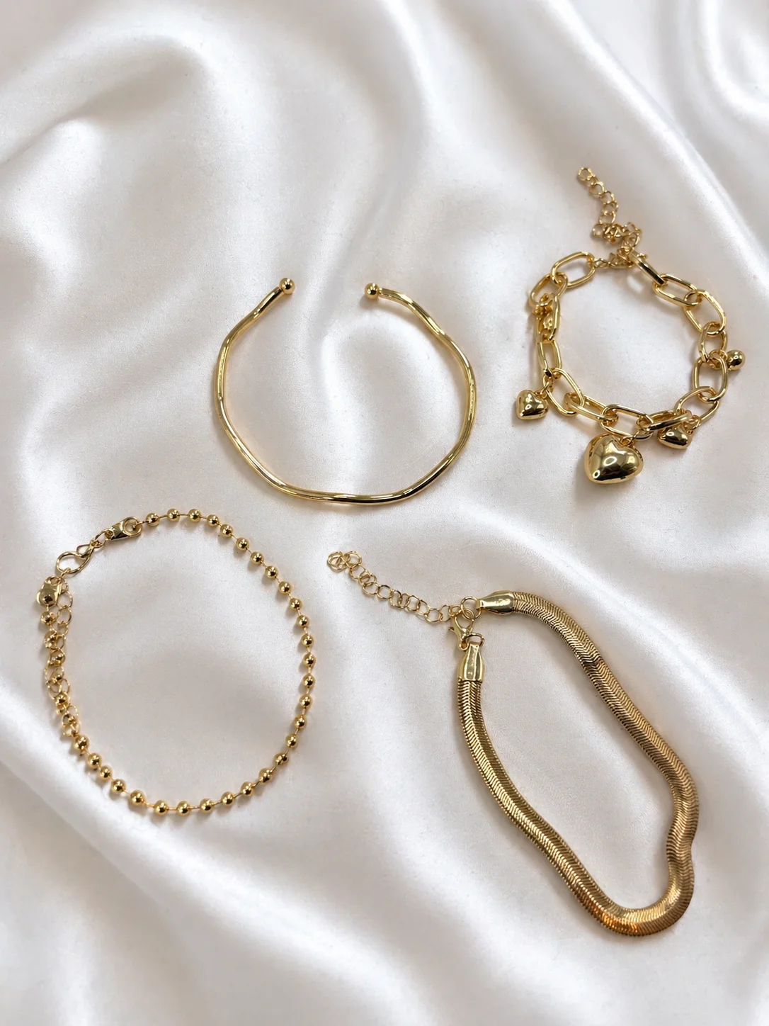 Kit Pulseiras Mix Elegance Corações & Correntes