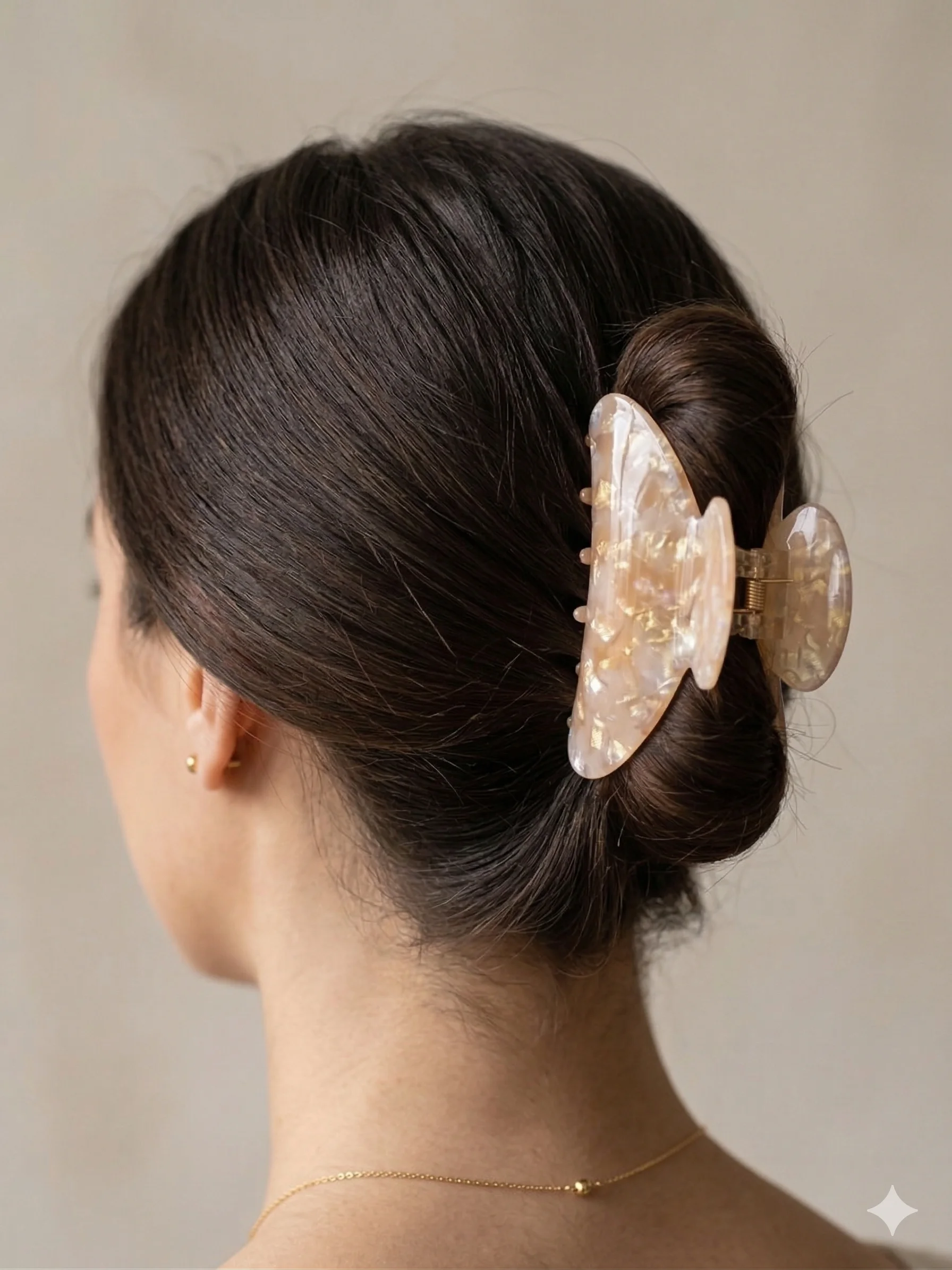 Piranha de Cabelo Marmorizada Bege