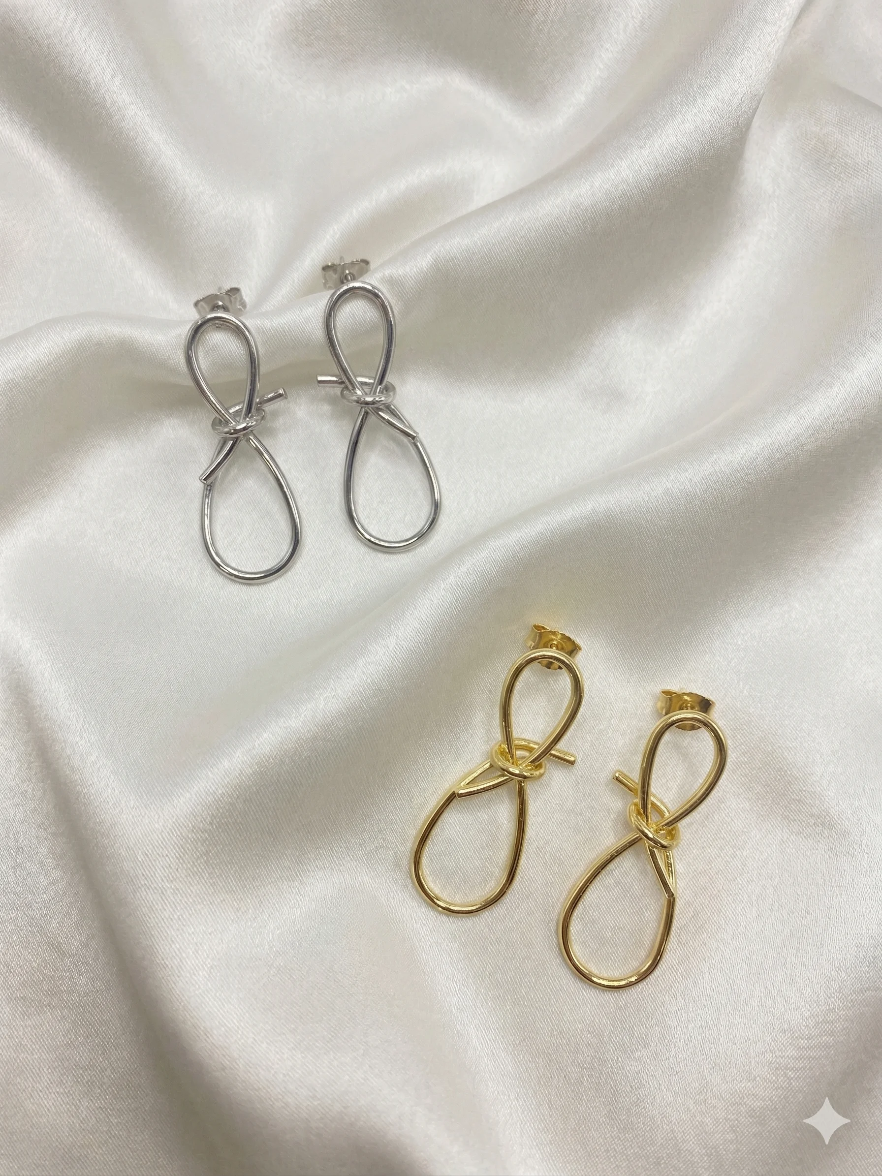 Brinco Pendente Nó Infinito Minimalista