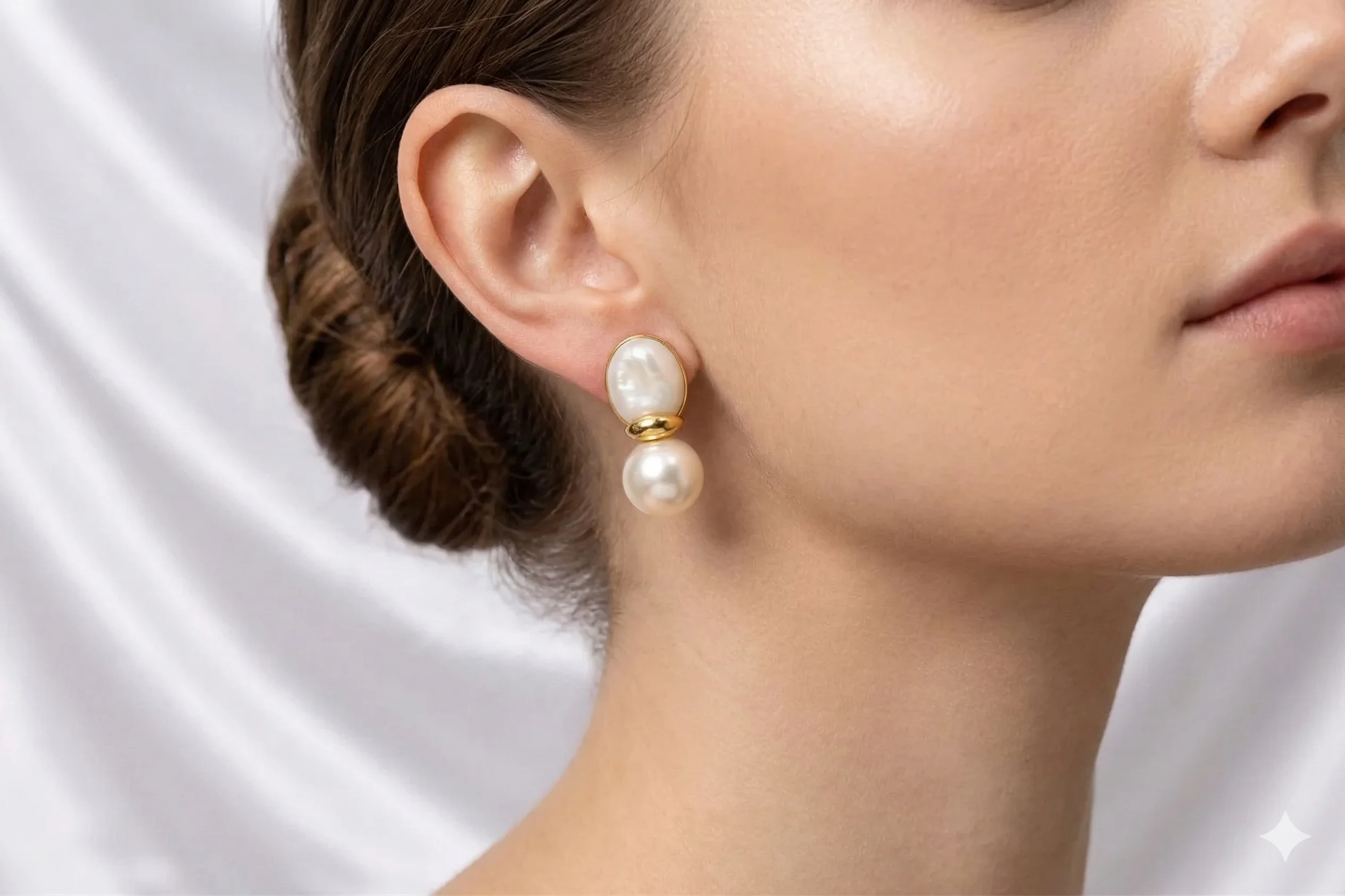 Brinco Pérola Dupla Elegance