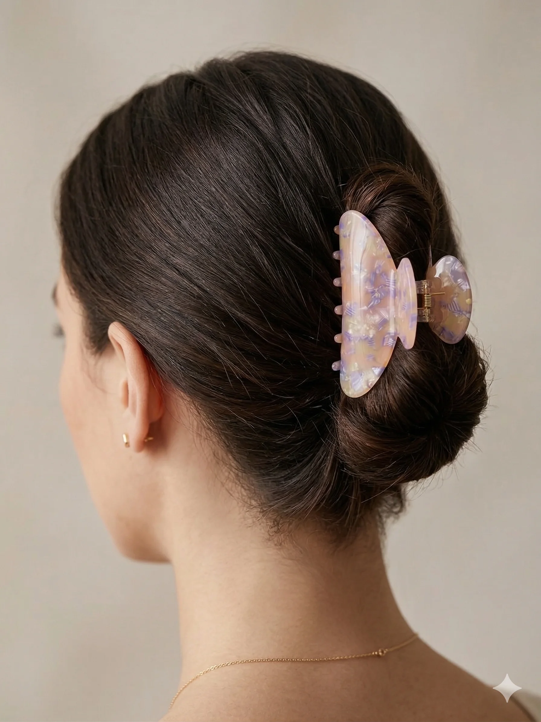 Piranha de Cabelo Marmorizada Lilás