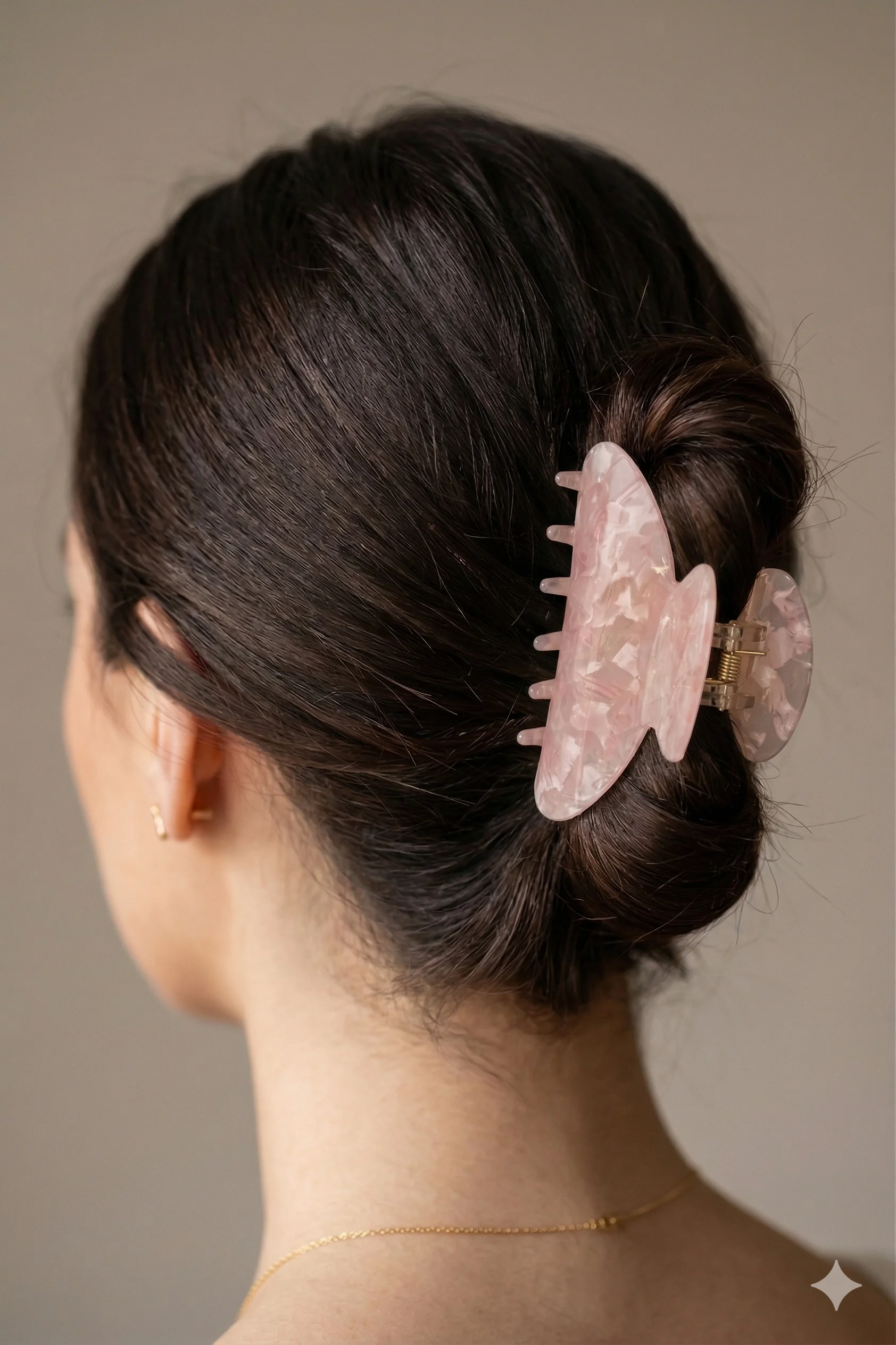 Piranha de Cabelo Marmorizada rosa 