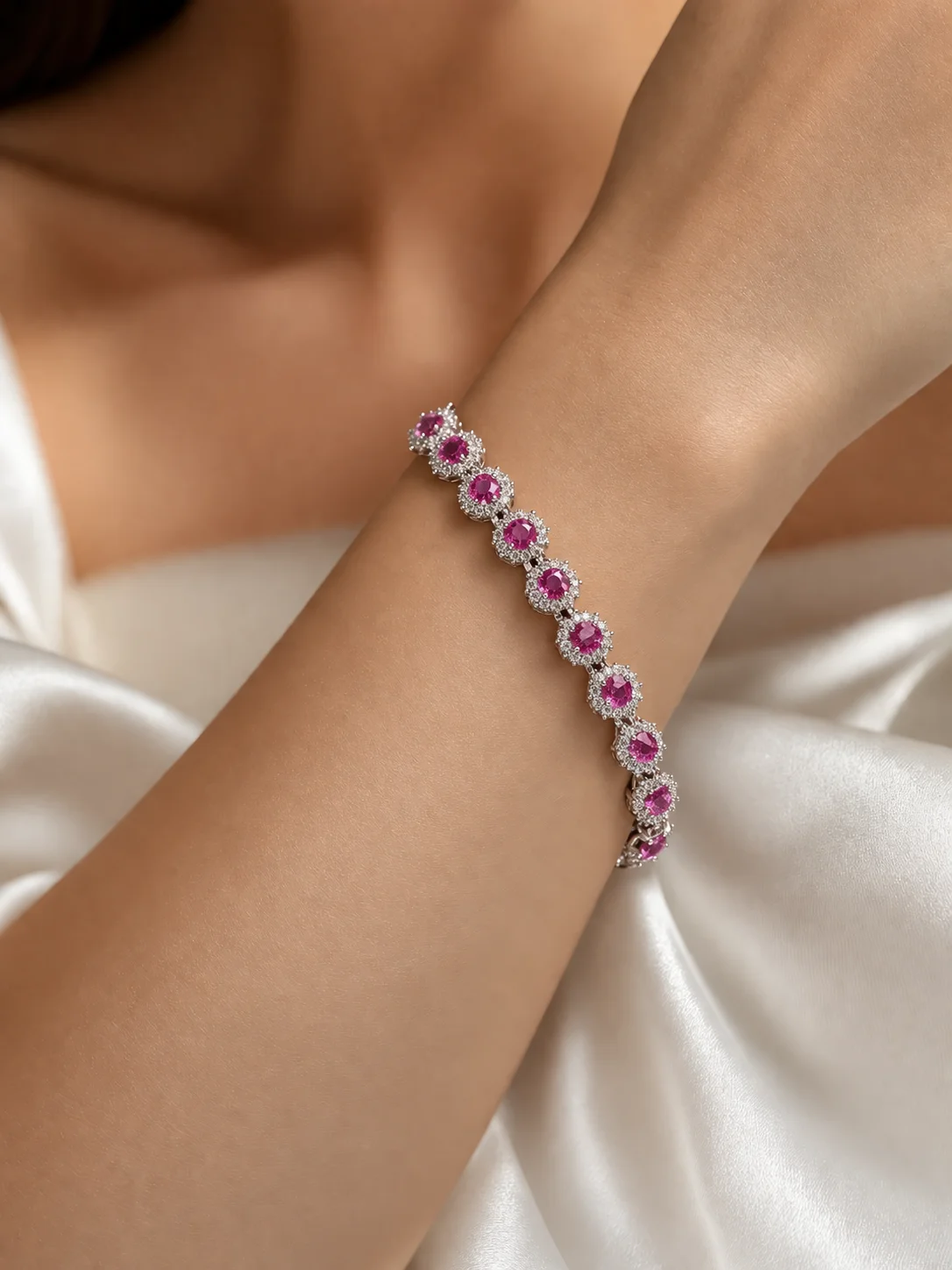 Pulseira Riviera Flor com Zircônias