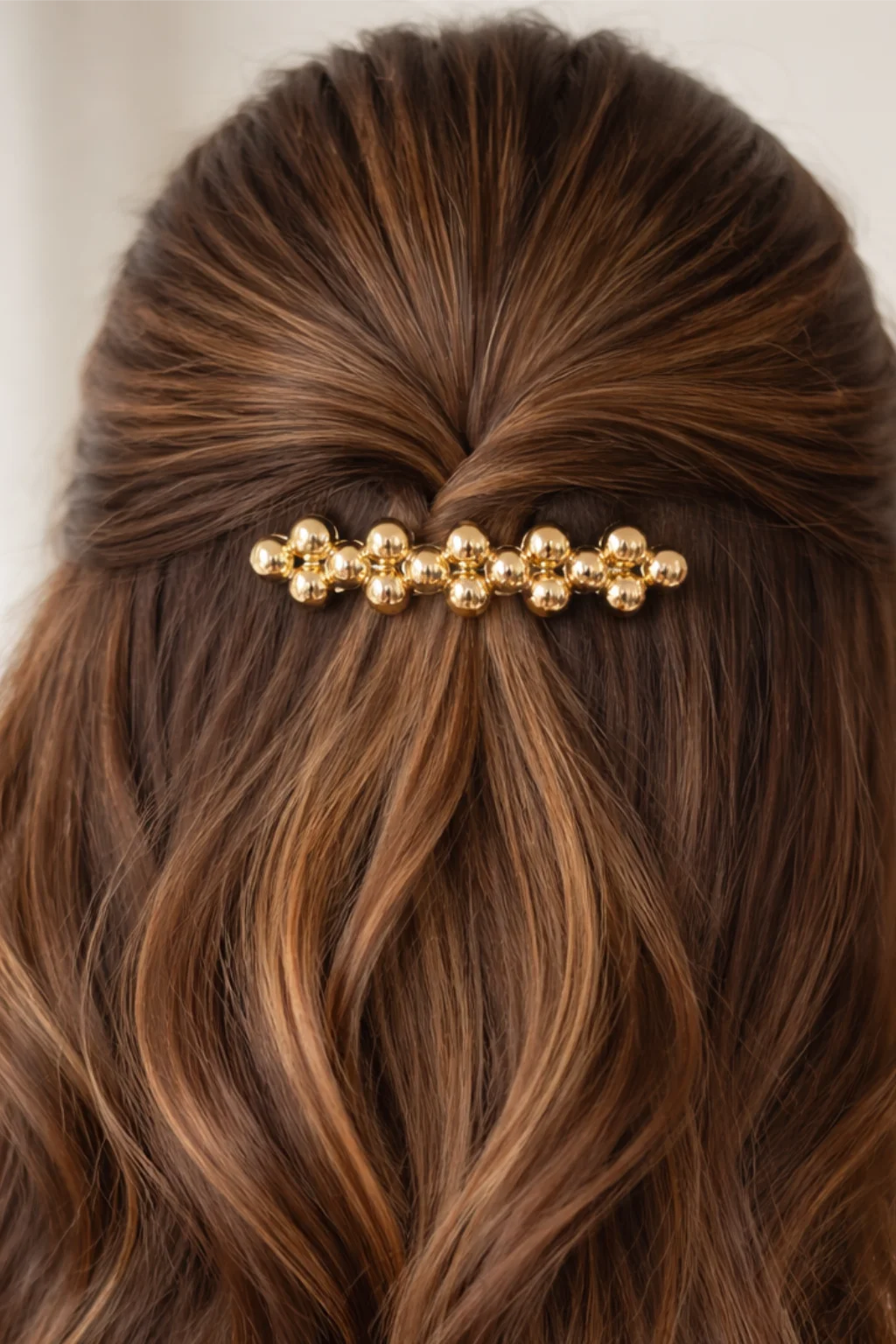Presilha Pérolas Metálicas Dourada Elegance