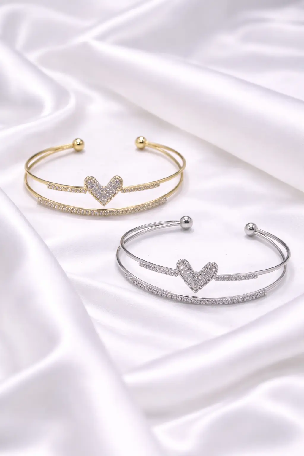 Bracelete Pulseira Cuff Coração Shine Donna Bendita