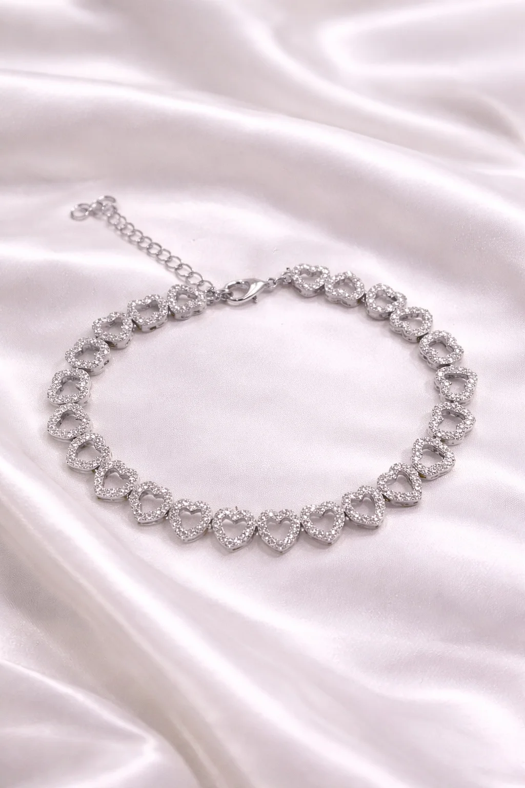 Pulseira Corações Cravejados Luxo Donna Bendita