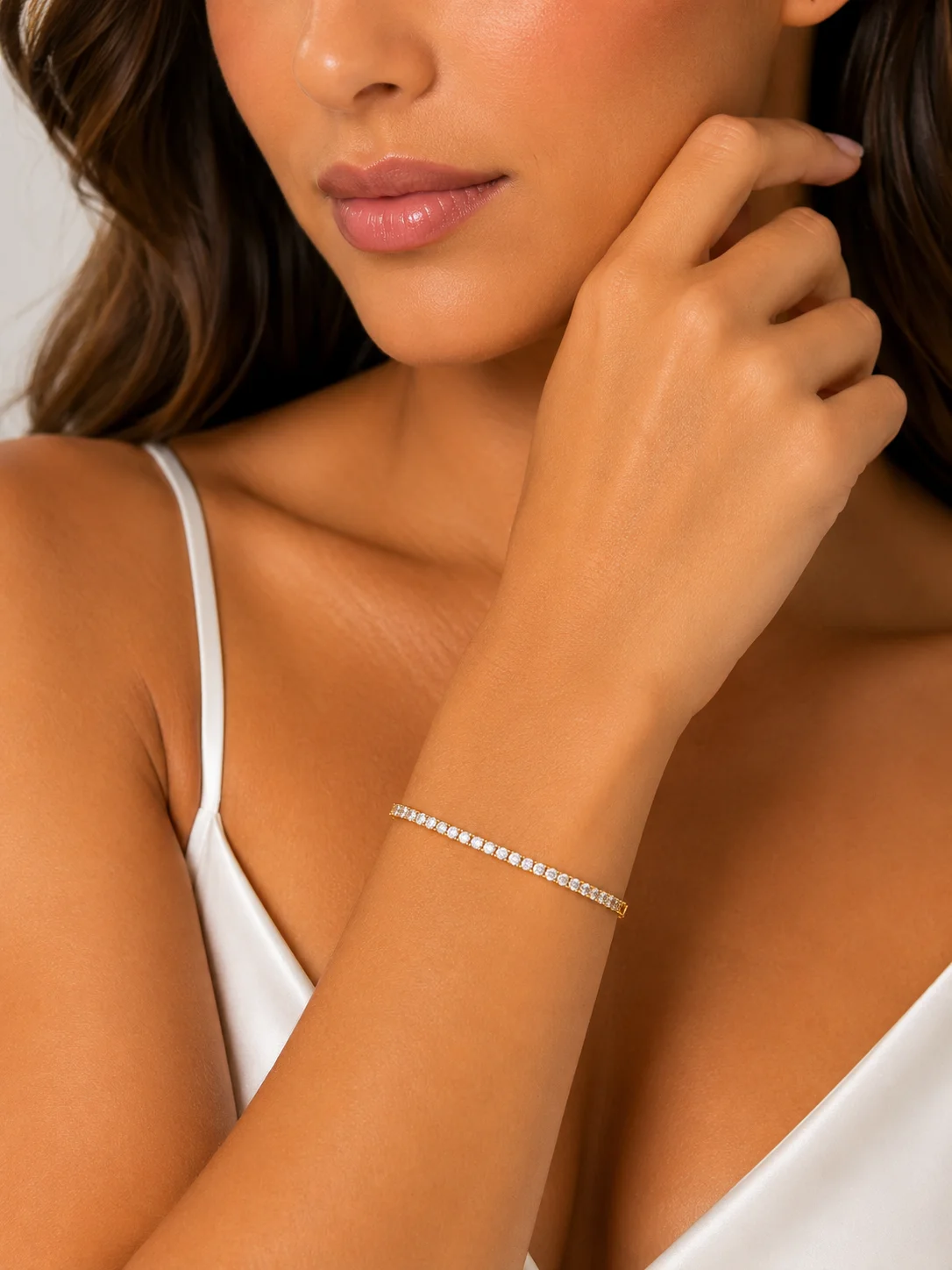 Pulseira Riviera Cristal Gold