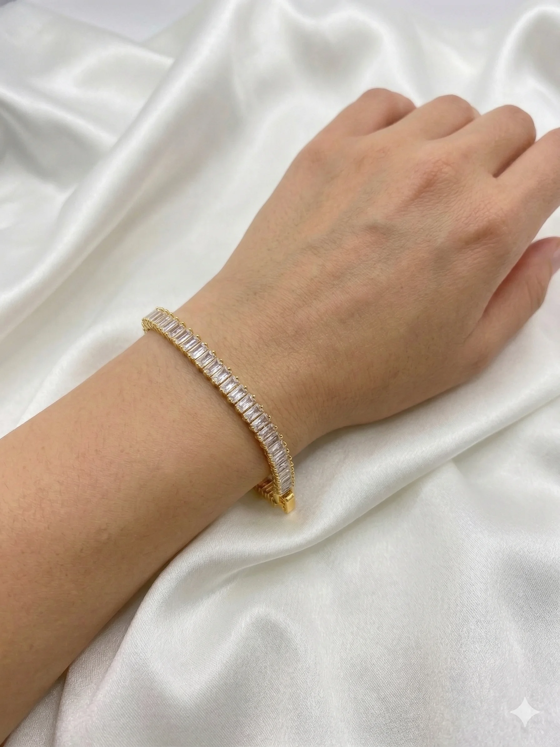 Pulseira Riviera Baguete Cristal