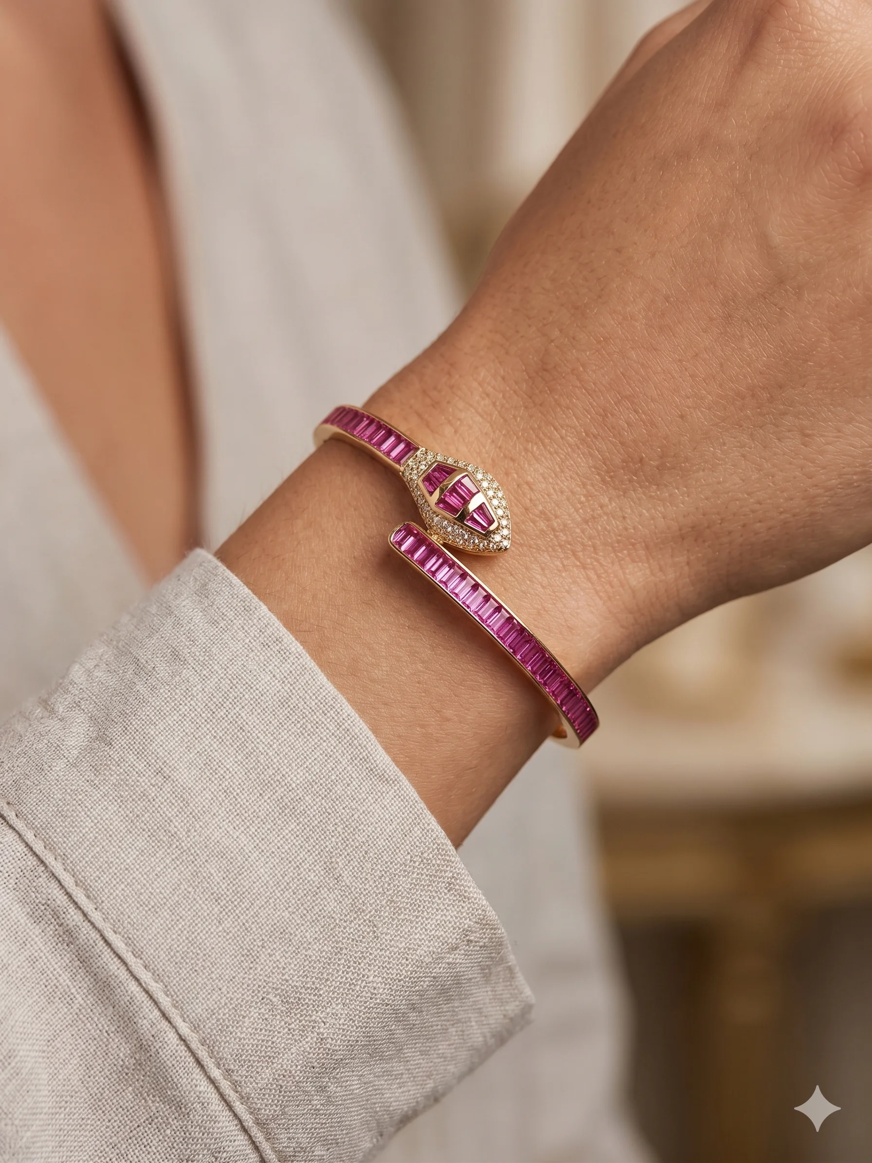 Bracelete Serpente Riviera Luxo 