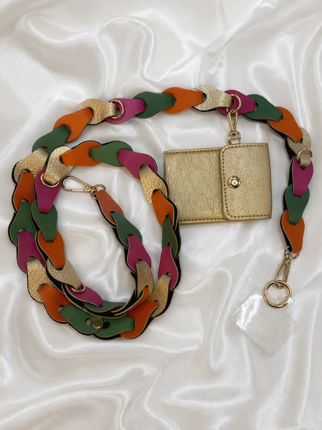 Strap Phone Trançado Luxo com Porta Cartão