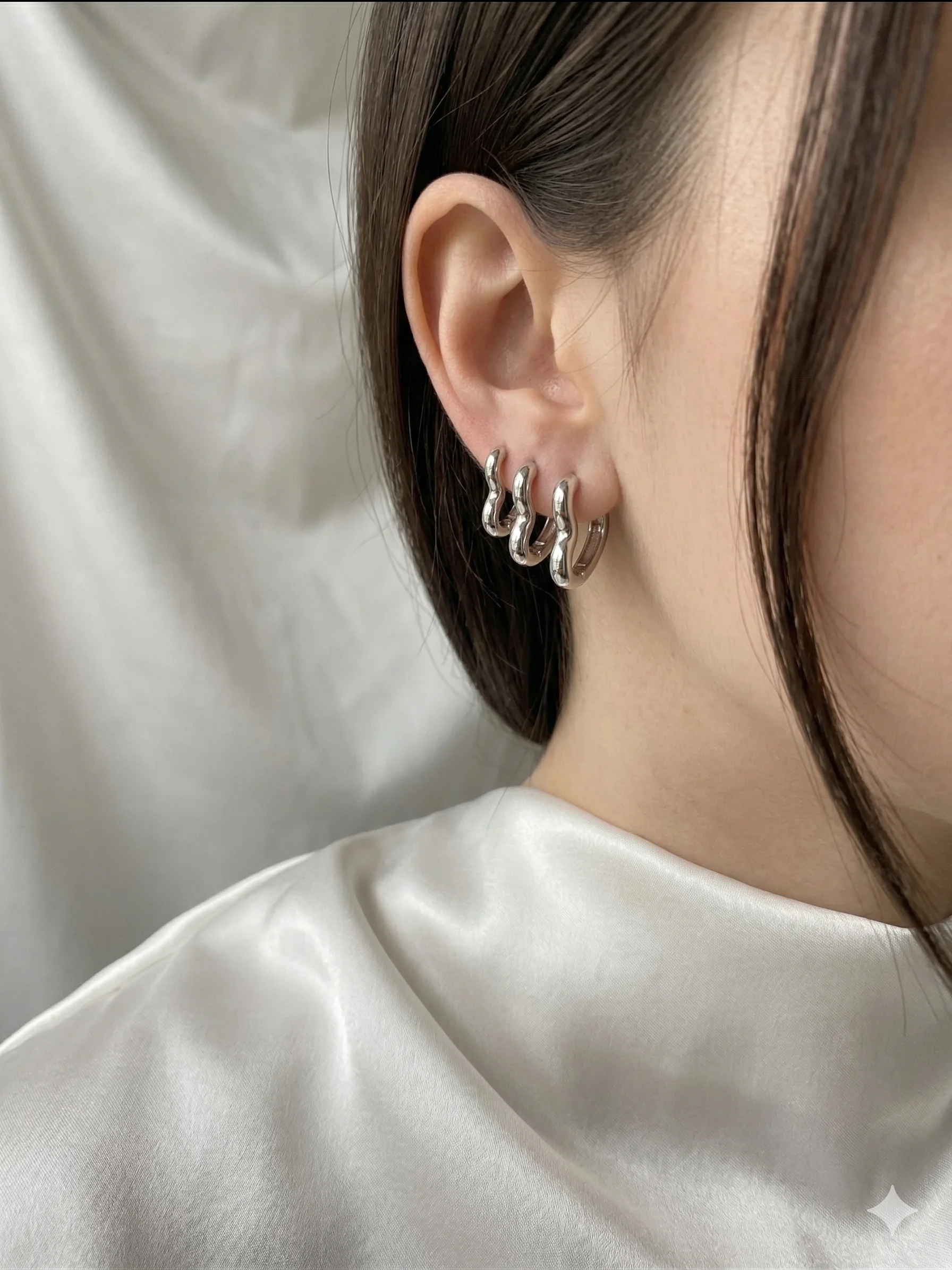 Kit Trio de Argolas Coração - Design Orgânico