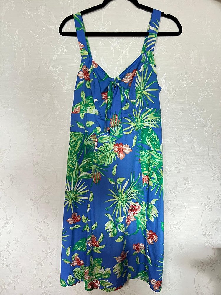 Vestido Midi Estampado Azul Claro - vestido feminino FM Store Maringá