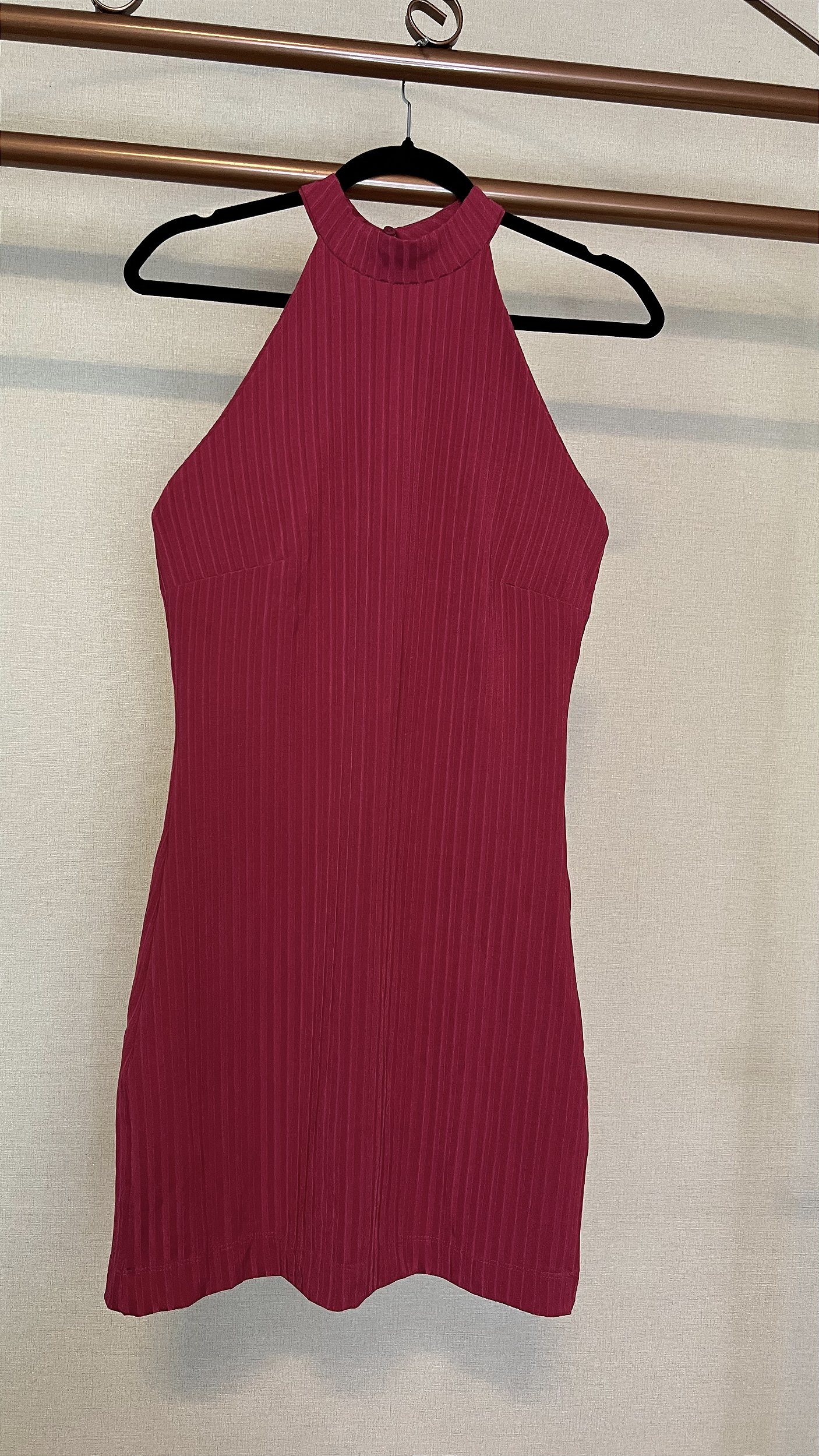 Vestido pink canelado