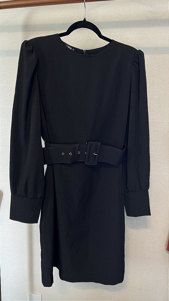 Vestido Preto com Cinto - vestido feminino FM Store Maringá